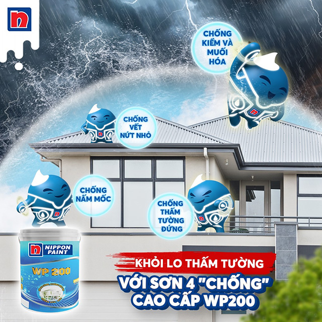 Sơn Chống Thấm WP 200 với ưu điểm 4 chống vượt trội
