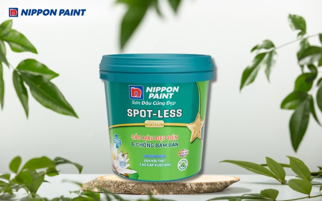 Sơn Nippon Spot-less Plus chống bám bẩn, kháng khuẩn và bền màu cho tường nội thất