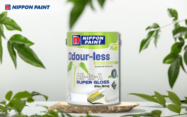 Sơn Odour-less All-in-one Siêu Bóng chùi rửa tốt, chống nấm mốc và giữ tường luôn sạch sẽ