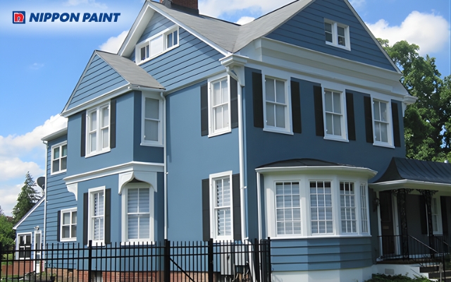 Sơn chống thấm màu xanh sẽ giúp tổng quan công trình thu hút hơn