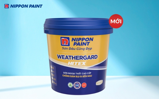 Sơn Nippon WeatherGard Hitex bảo vệ tường chống thấm, bền màu và chống bám bụi