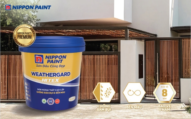 WeatherGard Hitex kết hợp công nghệ TitanGuard tạo màng sơn chắc chắn, chống thấm hiệu quả