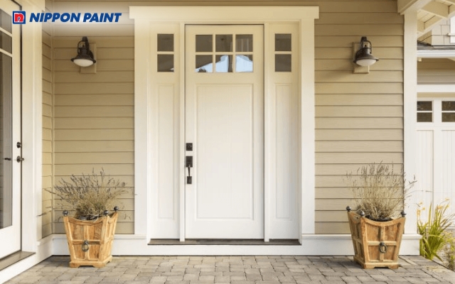 Cân nhắc chọn màu sơn cửa chính theo chất liệu cửa