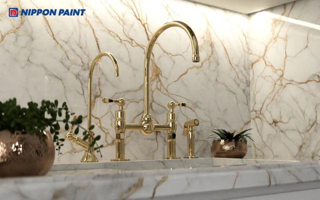 Quy trình thi công sơn giả đá cẩm thạch đòi hỏi thợ thi công phải xử lý bề mặt kỹ lưỡng