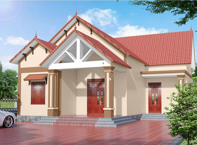 Mẫu 12: Mái sơn trắng sứ White BS 9102 giúp ngôi nhà nổi bật và cuốn hút ngay từ tiền sảnh