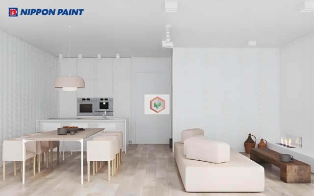 Sơn màu trắng sứ là gam màu pha chút ánh xanh hoặc kem nhẹ