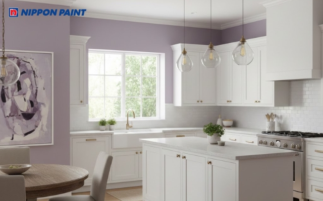 Gam tím tinh tế cho nhà bếp phù hợp với nhiều phong cách từ hiện đại đến cổ điển