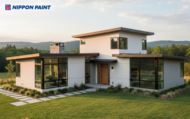 Gam trắng giúp nhà chữ L trở nên nhẹ nhàng, hiện đại và bền dáng theo thời gian