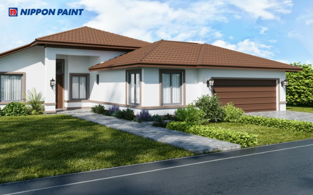 Phối màu sơn mái thái giúp căn nhà trở nên thẩm mỹ và tôn lên vẻ đẹp kiến trúc đặc trưng