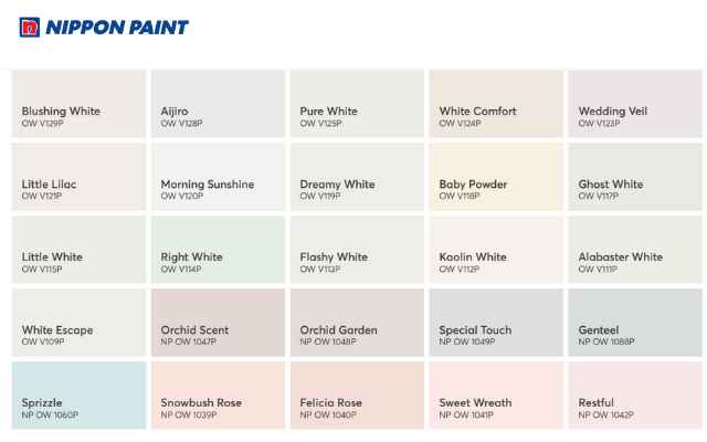 Bảng màu trắng sữa của Nippon Paint