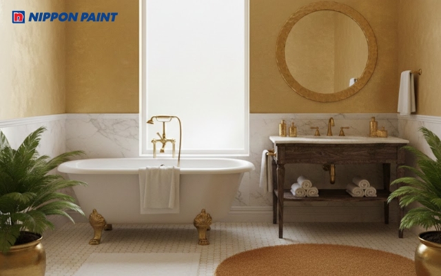 Sơn vàng kim chống thấm giữ màu bền đẹp, tăng tuổi thọ lớp sơn