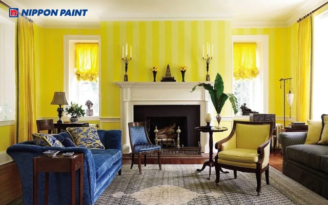 Màu trắng và vàng chanh giúp căn phòng tràn đầy sức sống và kích thích trí sáng tạo