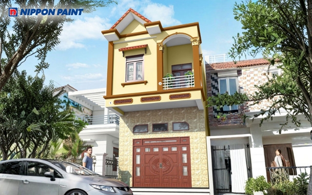 Sơn tường vàng nâu giúp ngôi nhà thêm ấm áp, sang trọng và đầy phong cách