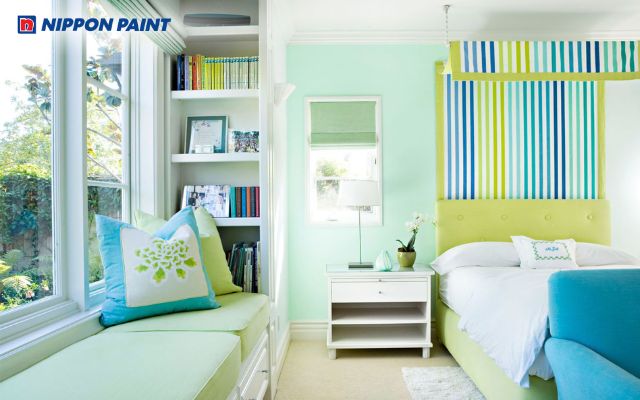 Sơn xanh ngọc bích tạo bầu không khí riêng tư, ấm áp và giúp cân bằng cảm xúc