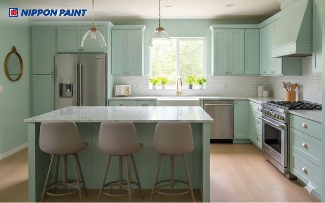 Gam xanh ngọc bích mang lại cảm giác nhẹ nhàng, dễ chịu trong quá trình nấu nướng