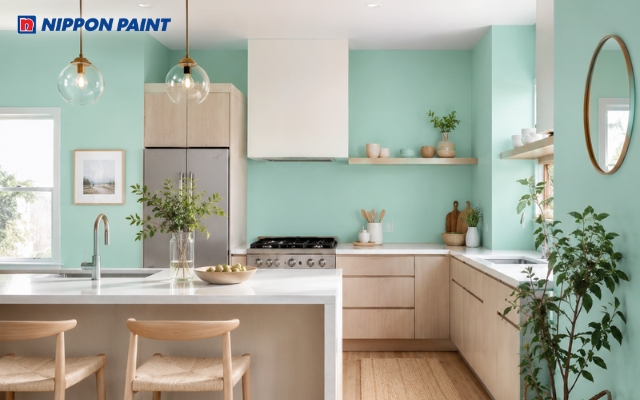 Gam xanh ngọc bích mang lại cảm giác nhẹ nhàng, dễ chịu trong quá trình nấu nướng