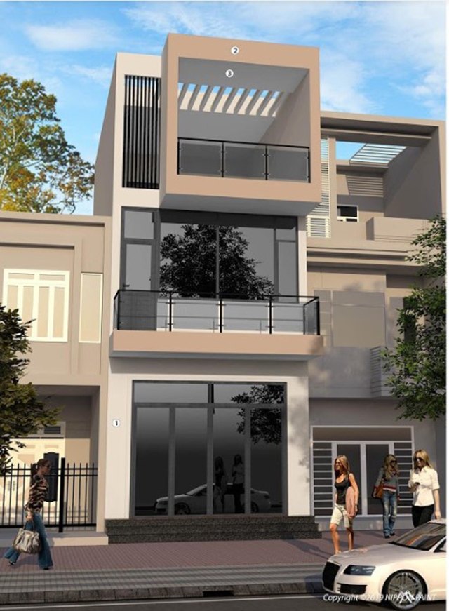 Mẫu 4: Ngoại thất Dutch Cream (34A-2P), Tropic Tan (34B-2T) và White (BS-9102) tạo cảm giác hài hòa