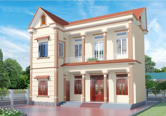 Mẫu 5: Nhà cấp 4 sang trọng với ngoại thất đẹp, điểm nhấn là mảng sơn Whisper Pink (32A-2P)