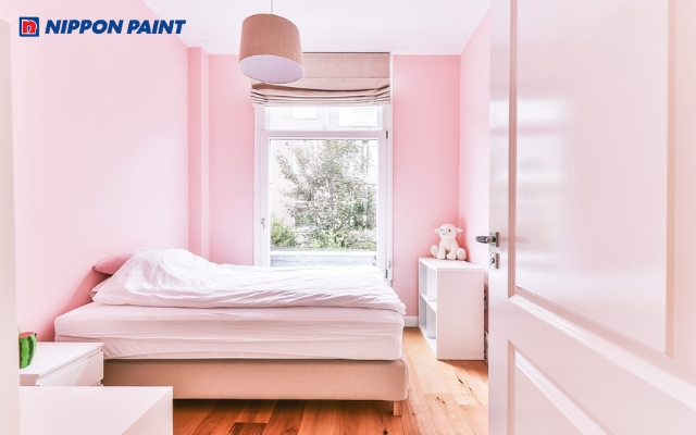 Mẫu phòng ngủ tông hồng dễ thương