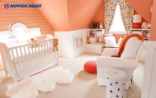 Gam màu cam trắng được nhiều bé gái yêu thích