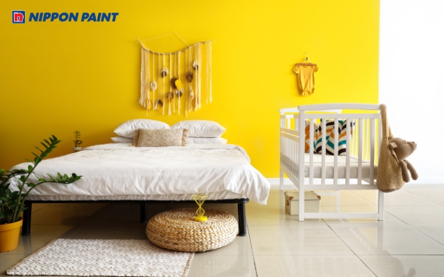 Phòng ngủ màu vàng tạo cảm giác ấm áp