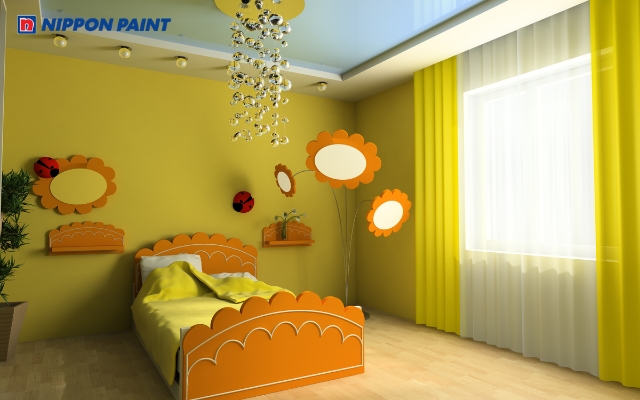 Mẫu phòng ngủ tông vàng phong cách hiện đại, trẻ trung