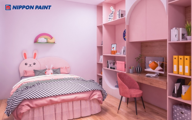 Phòng ngủ gam màu tím mang vẻ đẹp thơ mộng