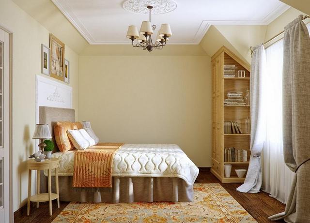 Thiết kế phòng ngủ sơn màu be (Pale Smile NP OW 2243P)  kết hợp cùng phụ kiện màu gỗ