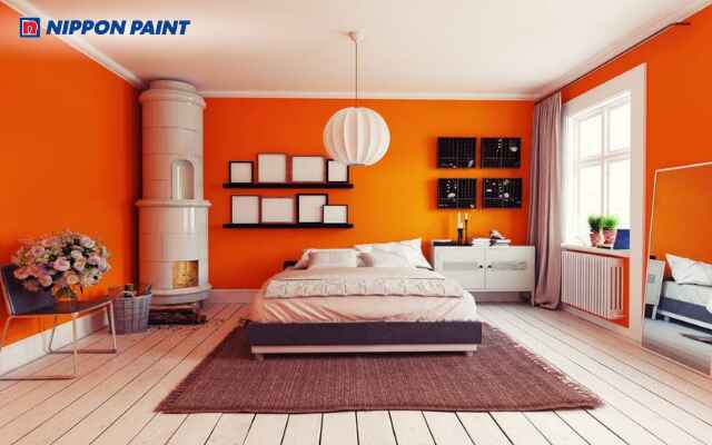 Màu cam thể hiện cá tính và phong cách riêng trong phòng ngủ