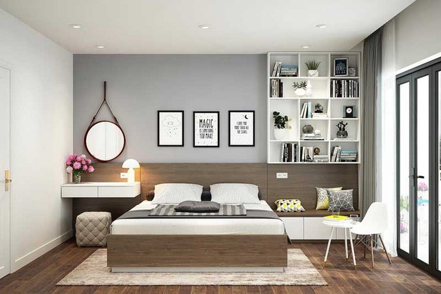 Mẫu thiết kế phòng ngủ hiện đại tông màu trầm