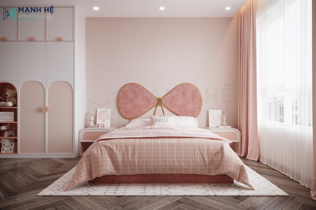 Cặp bố mẹ cuồng con gái thiết kế phòng ngủ kiểu công chúa ngập sắc hồng  dành cho con