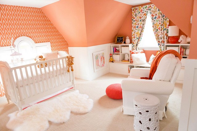 Ý tưởng thiết kế phòng ngủ sơn màu hồng cam