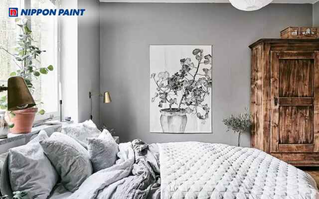 Gam màu xám trắng hòa hợp cùng sàn gỗ sáng tạo không gian thư giãn tối ưu