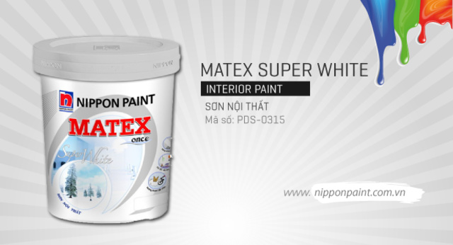 Sơn phủ siêu trắng Nippon Matex Super White.