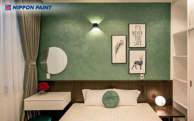 Sơn Vải Lụa tạo bề mặt mềm mại và sang trọng cho phòng khách và ngủ