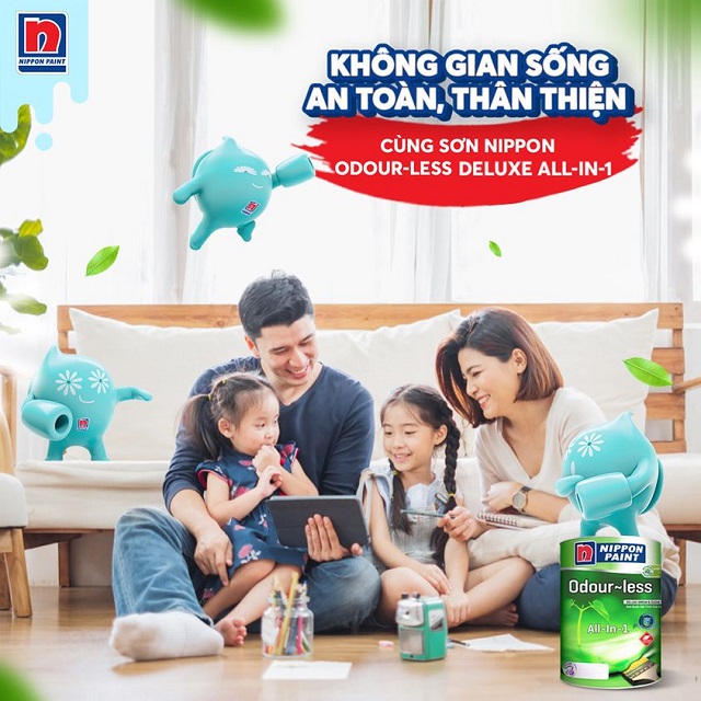 Bảo vệ sức khỏe gia đình bạn với sơn Nippon Odour-less All-in-1