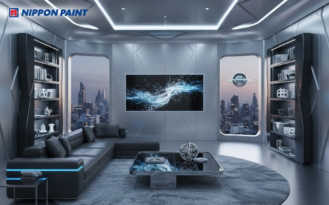 Sơn tường trang trí màu kim loại sang trọng