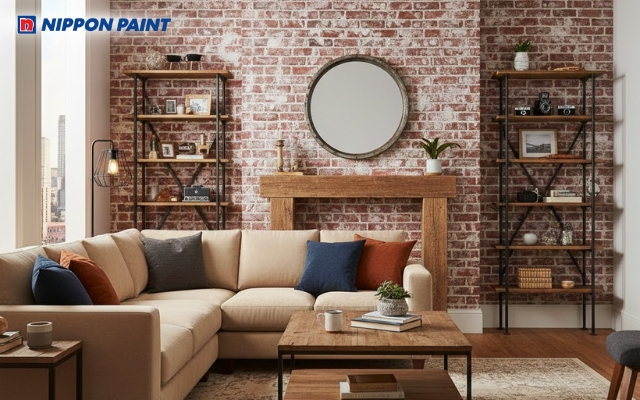 Trang trí nhà bằng sơn tường hiệu ứng giả gạch