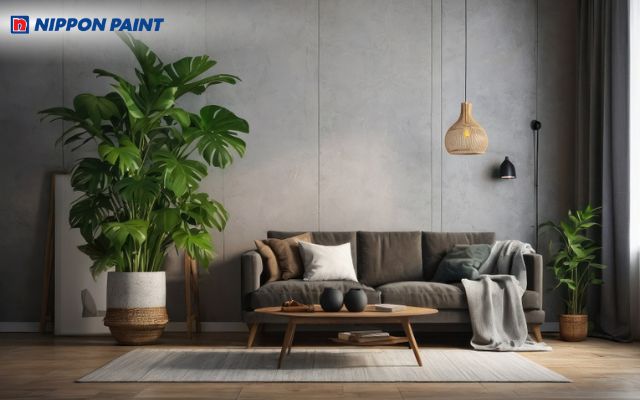 Không gian nhà màu xám ấm cúng