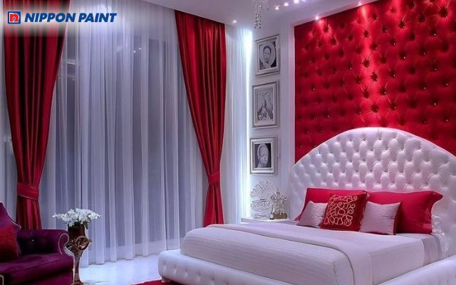 Màu đỏ kết hợp với trắng tạo nên không gian ấn tượng, cuốn hút