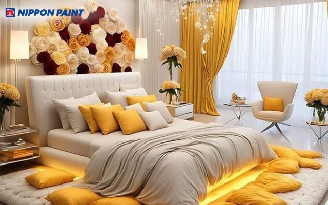 Không gian sắc vàng ấm áp và tràn đầy sinh khí