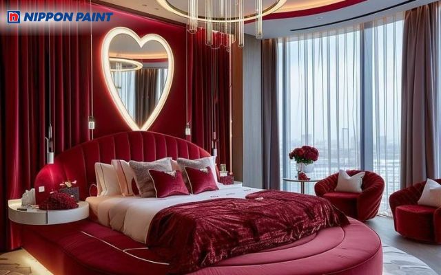 Không gian đỏ rực rỡ, sang trọng