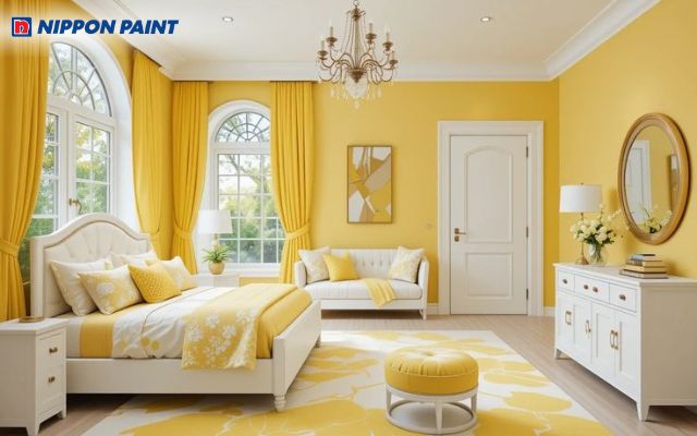 Vàng điểm xuyết trắng tinh tế và đầy sức sống