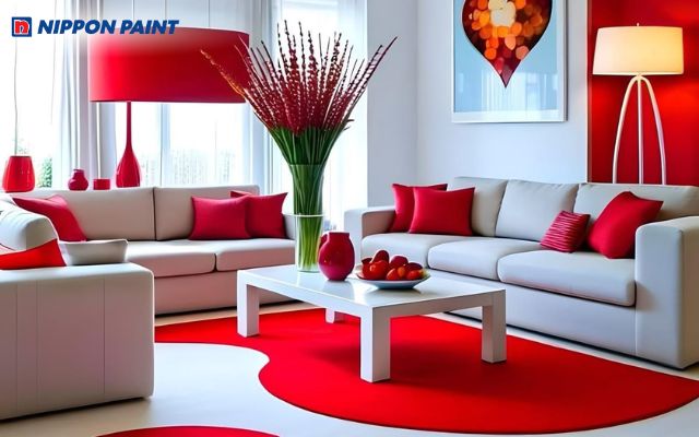 Không gian điểm nhấn sắc đỏ tạo dấu ấn ấn tượng
