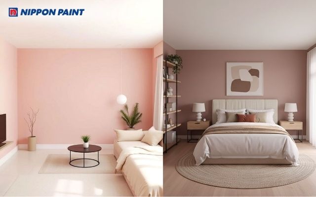 Phối hồng pastel cùng trần trắng, mềm mại