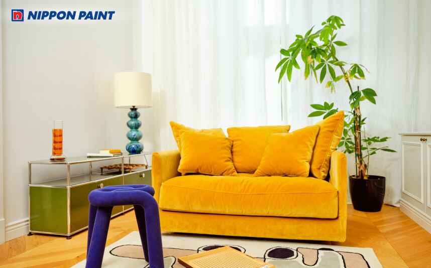 Điểm xuyết sắc vàng rực rỡ mang lại cảm giác vô cùng rộng rãi