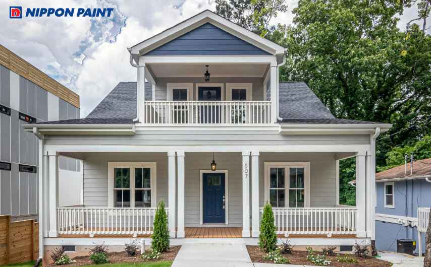 Ngoại thất trắng sứ làm nền hoàn hảo để tôn vinh các khối kiến trúc đặc biệt