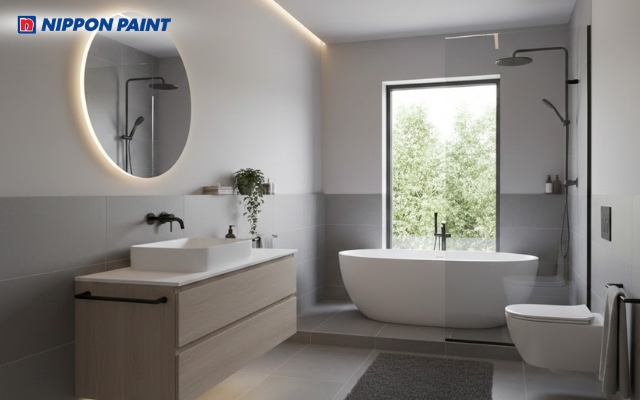 Tông màu xám trung tính mang lại vẻ cứng cáp, hiện đại