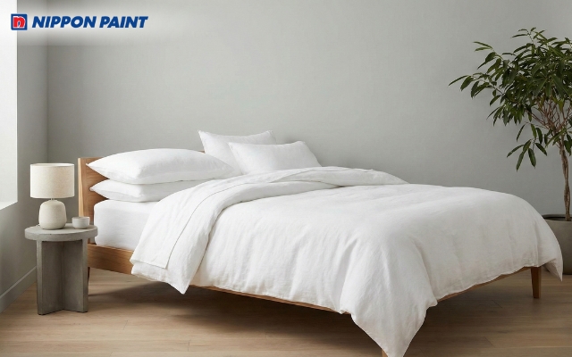 Phòng ngủ xám khói tối giản tạo cảm giác thư thái