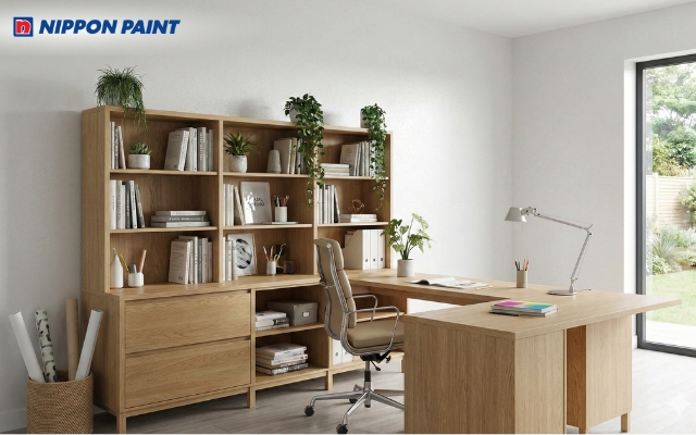 Phòng làm việc trắng ánh kim kích thích tư duy sáng tạo